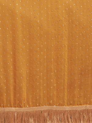 Yellow printed georgette saree with blouse 4