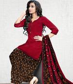 red cotton dress-materials