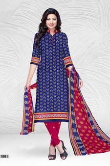 blue cotton dress-materials