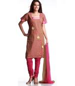 Sobre Handloom Cotton Suit With Tissue Embroidery