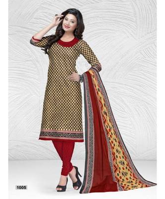 beige cotton dress-materials 1