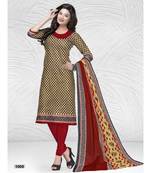 beige cotton dress-materials