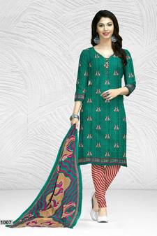 green cotton dress-materials