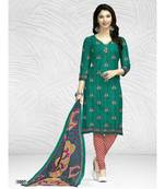 green cotton dress-materials