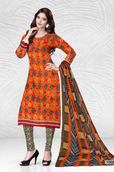 orange cotton dress-materials