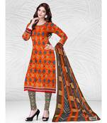 orange cotton dress-materials