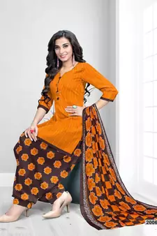 orange cotton dress-materials