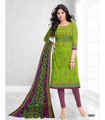 green cotton dress-materials