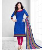 blue cotton dress-materials