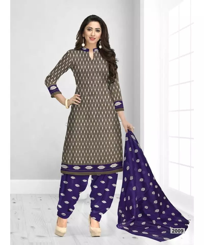 brown cotton dress-materials