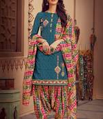 light-sky-blue cotton dress-materials