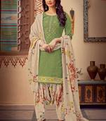 green cotton dress-materials