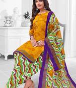 yellow cotton dress-materials