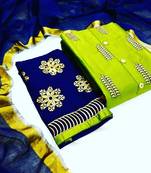 green cotton dress-materials