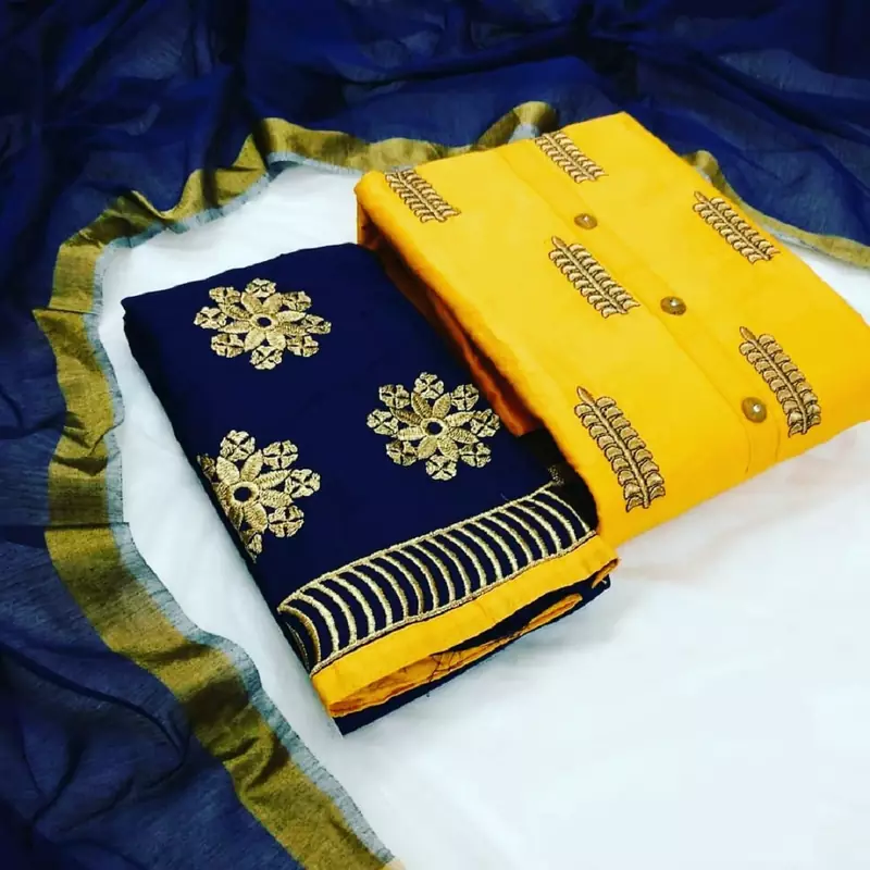 yellow cotton dress-materials