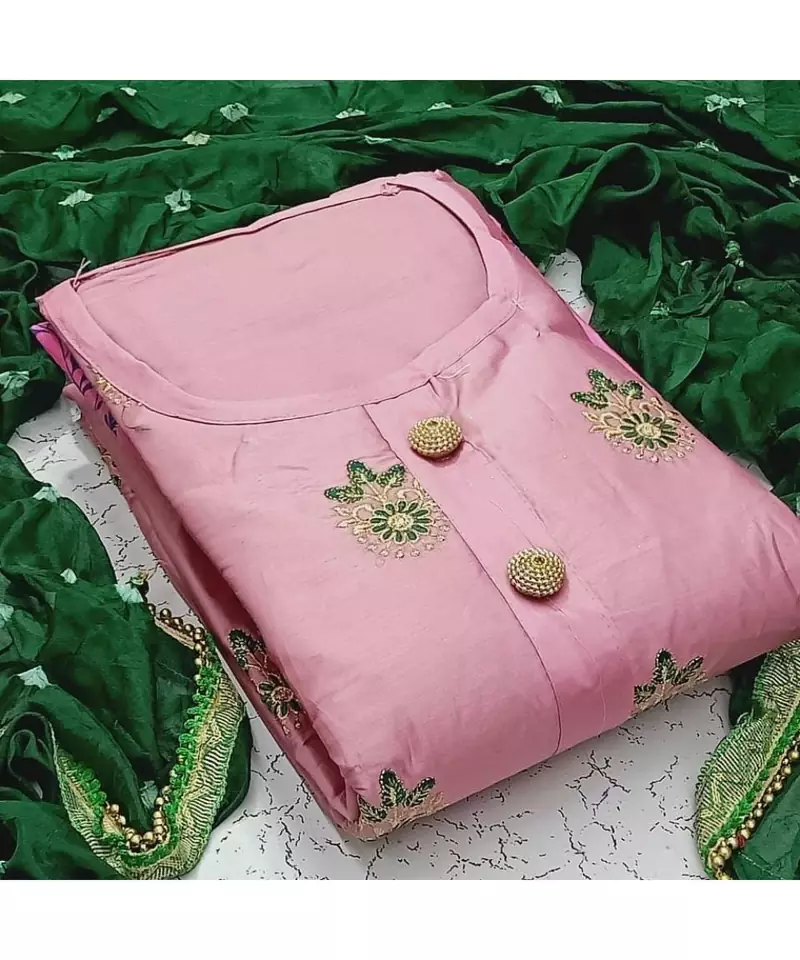 pink cotton dress-materials