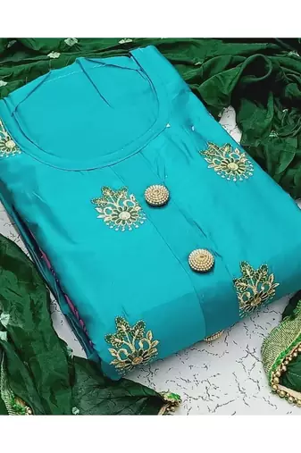 blue cotton dress-materials