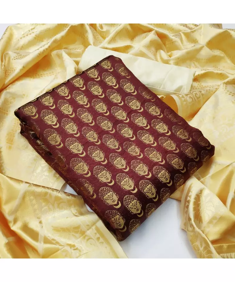 brown art_silk dress-materials