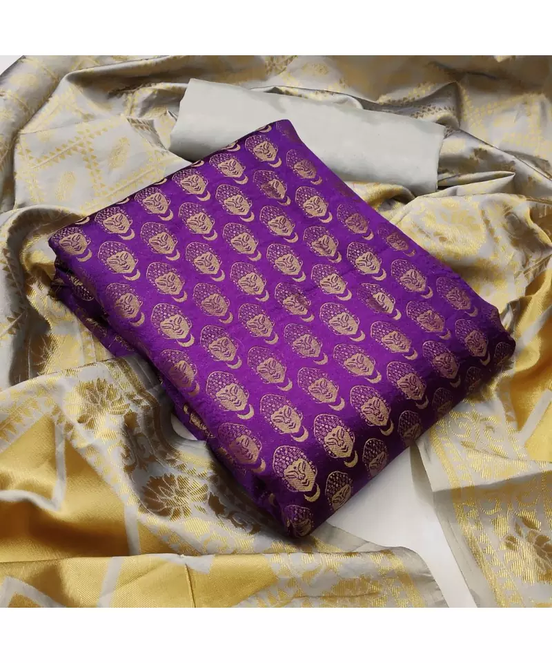 purple art_silk dress-materials