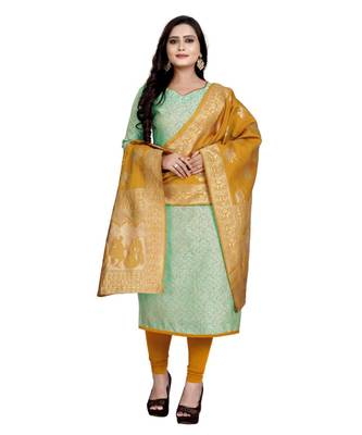 green art_silk dress-materials 1