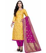 yellow art_silk dress-materials