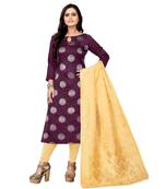 purple art_silk dress-materials