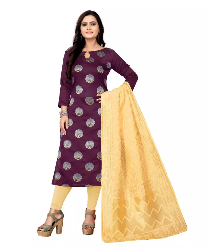 purple art_silk dress-materials