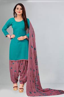 blue synthetic dress-materials