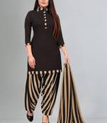 brown synthetic dress-materials