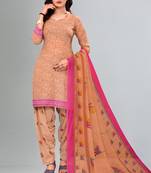 peach synthetic dress-materials