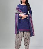 blue synthetic dress-materials