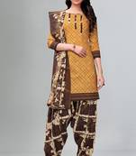brown synthetic dress-materials