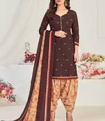 brown cotton dress-materials