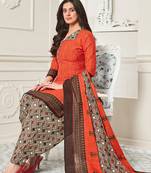 orange cotton dress-materials