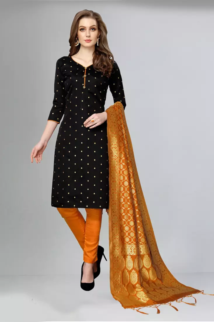 black art_silk dress-materials
