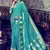 Blue Art Silk    Printed  Saree With Blouse For Women