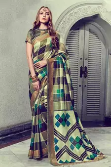 Multicolor Art Silk    Printed  Saree With Blouse For Women