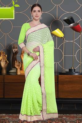 Green Art Silk   Brasso Saree With Blouse For Women 1