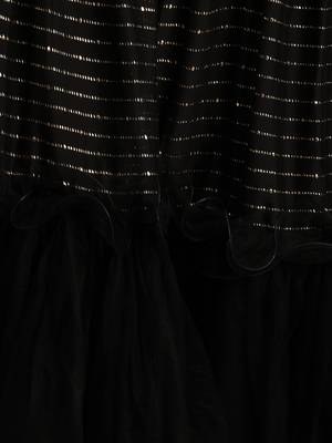 Black plain net saree with blouse 5