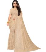 Brown Georgette    Embroidered    Saree With Blouse For Women