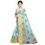 Sky Blue Organza  Embroidered   Saree With Blouse For Women