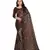 Brown Art Silk   Printed  Saree With Blouse For Women