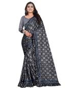 Grey Art Silk   Printed  Saree With Blouse For Women