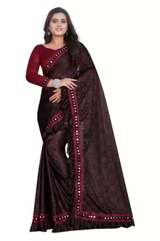 Pink Art Silk   Printed  Saree With Blouse For Women