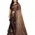 Brown Art Silk   Printed  Saree With Blouse For Women