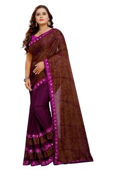 Pink Art Silk   Printed  Saree With Blouse For Women