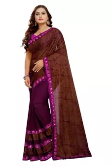 Pink Art Silk   Printed  Saree With Blouse For Women