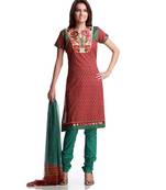 Party Wear Cotton Suit With Embroidered Yoke