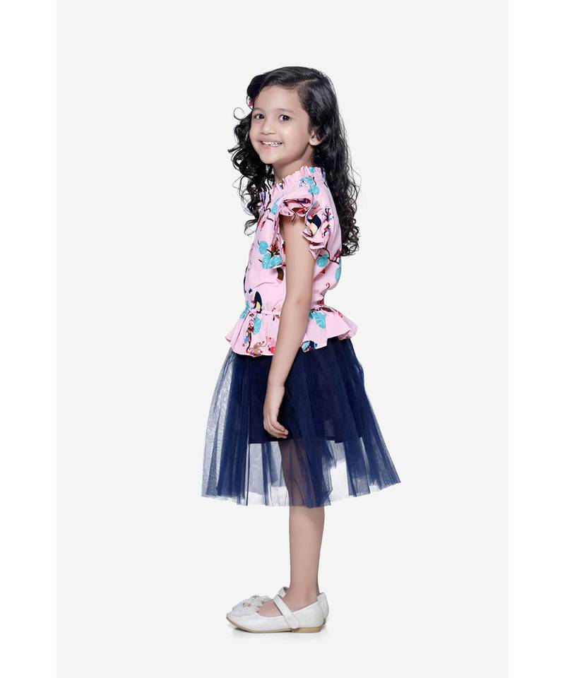 Qriuky Print tulle Dress