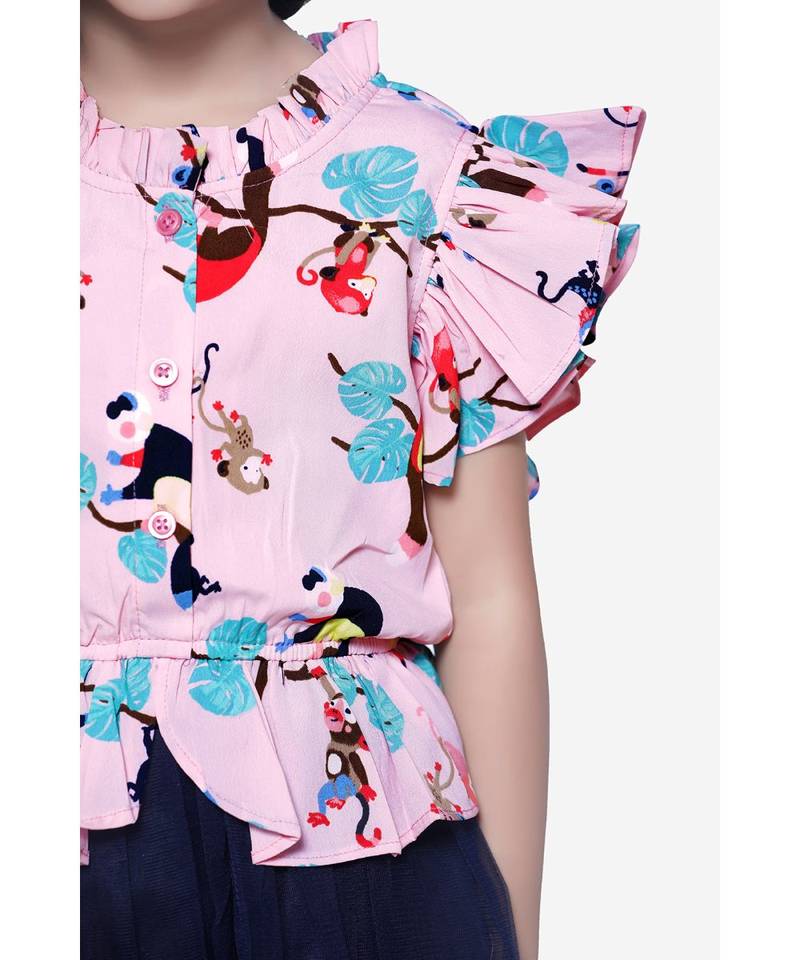 Qriuky Print tulle Dress